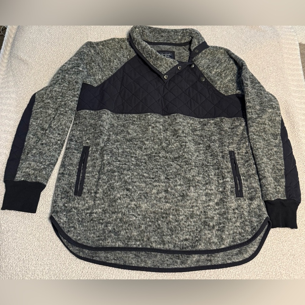Abercrombie Sherpa Fleece Pullover Snap Up Neck